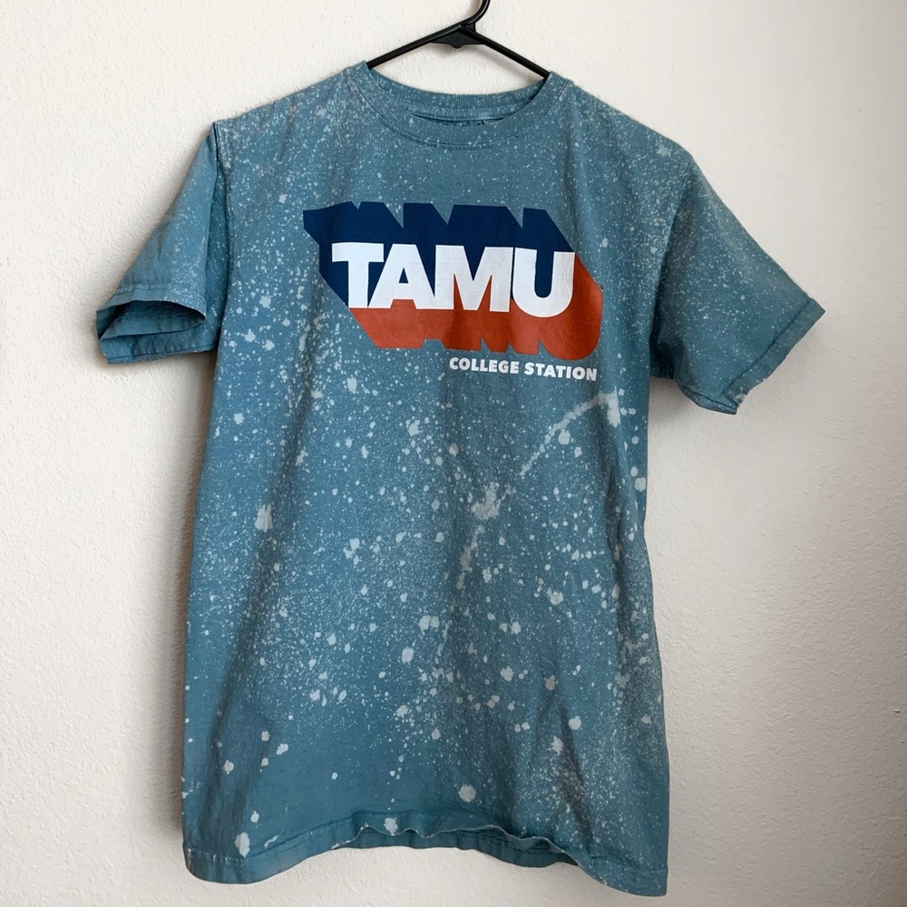 Teal A&M Bleached Shirt